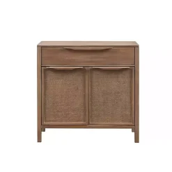 Best Kirklands Home Natural Wood 2-Door Cane Webbing Chest Tan