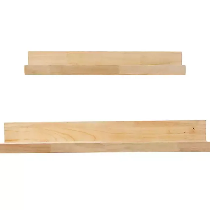Clearance Kirklands Home Natural Wood Floating Shelves, Set of 2 Tan