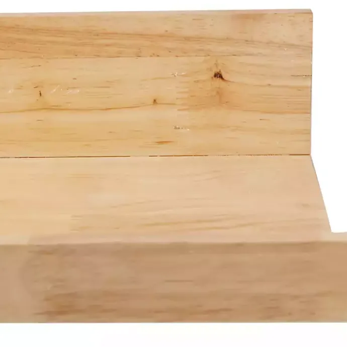 Clearance Kirklands Home Natural Wood Floating Shelves, Set of 2 Tan