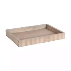 Online Kirklands Home Natural Wood Fluted Lissi Recgular Serving Tray Tan