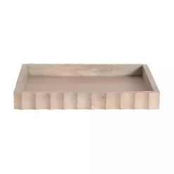 Online Kirklands Home Natural Wood Fluted Lissi Recgular Serving Tray Tan