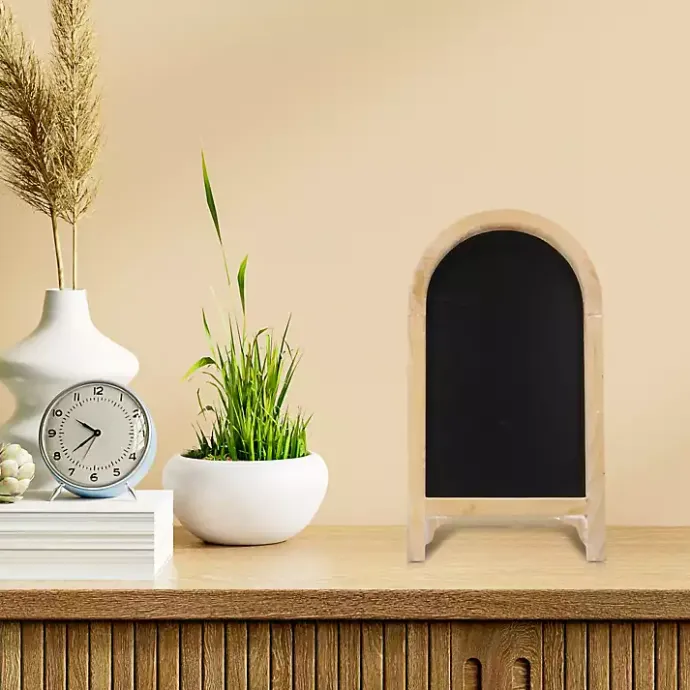 New Kirklands Home Natural Wood Framed Tabletop Chalkboard
