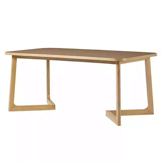 Sale Kirklands Home Natural Wood Geometric Legs Dining Table Tan