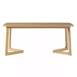Sale Kirklands Home Natural Wood Geometric Legs Dining Table Tan