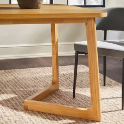 Sale Kirklands Home Natural Wood Geometric Legs Dining Table Tan
