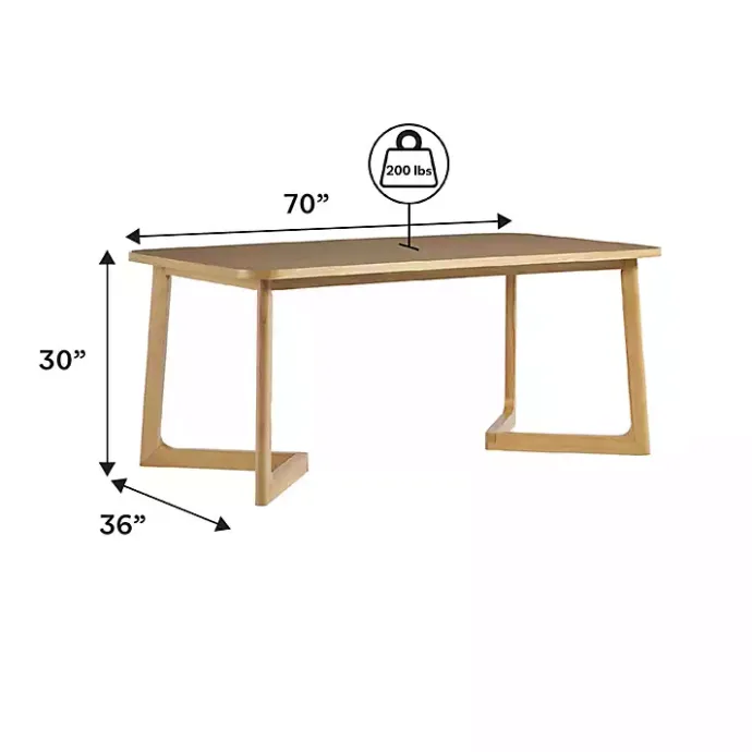 Sale Kirklands Home Natural Wood Geometric Legs Dining Table Tan
