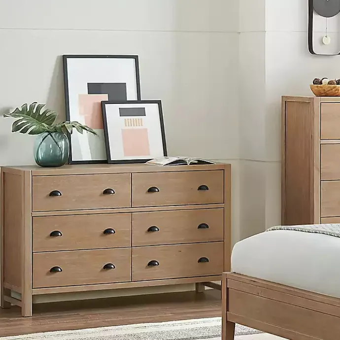 Sale Kirklands Home Natural Wood Grain 6-Drawer Dresser Tan