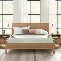 Discount Kirklands Home Natural Wood Grain Panel King Bed Tan