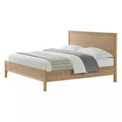 Discount Kirklands Home Natural Wood Grain Panel King Bed Tan