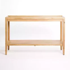 Discount Kirklands Home Natural Wood Hughes Console Table Tan