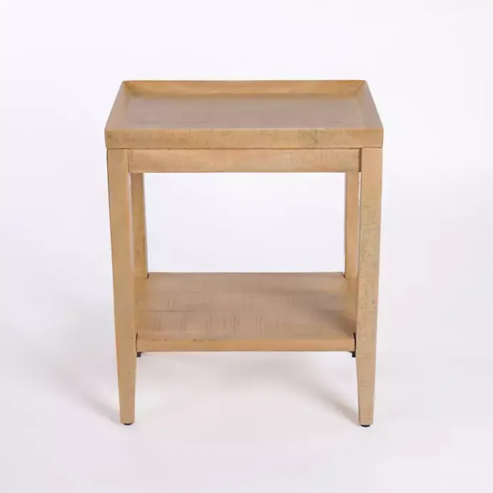 Kirklands Home Natural Wood Hughes Side Table Tan