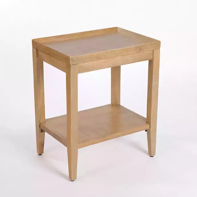 Kirklands Home Natural Wood Hughes Side Table Tan