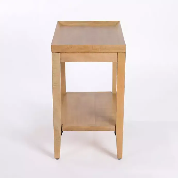 Kirklands Home Natural Wood Hughes Side Table Tan