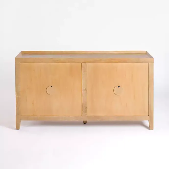 Clearance Kirklands Home Natural Wood Hughes Sliding Door Cabinet Tan