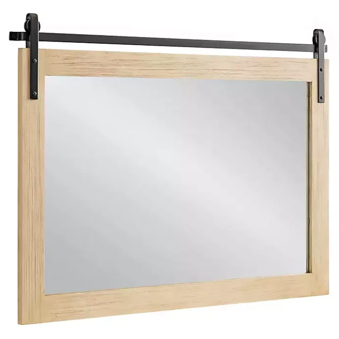 Sale Kirklands Home Natural Wood Metal Barn Door Wall Mirror