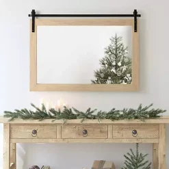 Sale Kirklands Home Natural Wood Metal Barn Door Wall Mirror
