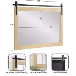 Sale Kirklands Home Natural Wood Metal Barn Door Wall Mirror