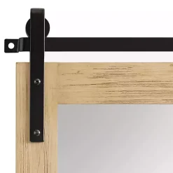 Sale Kirklands Home Natural Wood Metal Barn Door Wall Mirror