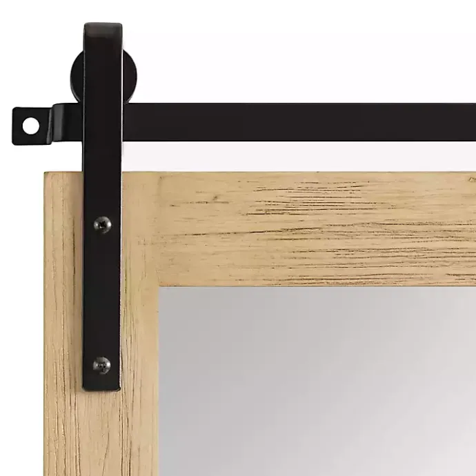 Sale Kirklands Home Natural Wood Metal Barn Door Wall Mirror