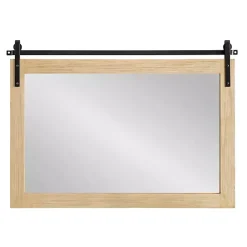 Sale Kirklands Home Natural Wood Metal Barn Door Wall Mirror