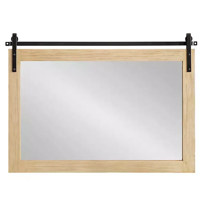 Sale Kirklands Home Natural Wood Metal Barn Door Wall Mirror