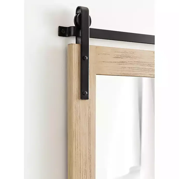Sale Kirklands Home Natural Wood Metal Barn Door Wall Mirror