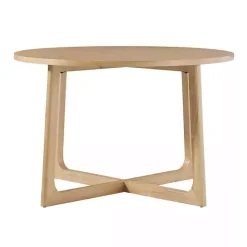 Sale Kirklands Home Natural Wood Modern Round Dining Table Tan