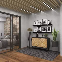 Online Kirklands Home Natural Wood Mosaic Paneling Cabinet