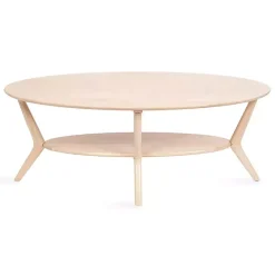 Online Kirklands Home Natural Wood Oval Nile Coffee Table Tan