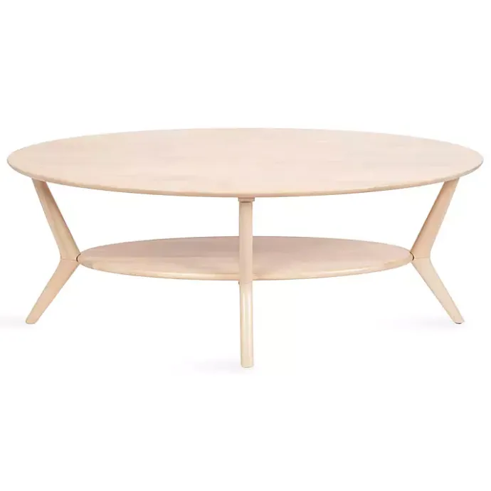 Online Kirklands Home Natural Wood Oval Nile Coffee Table Tan