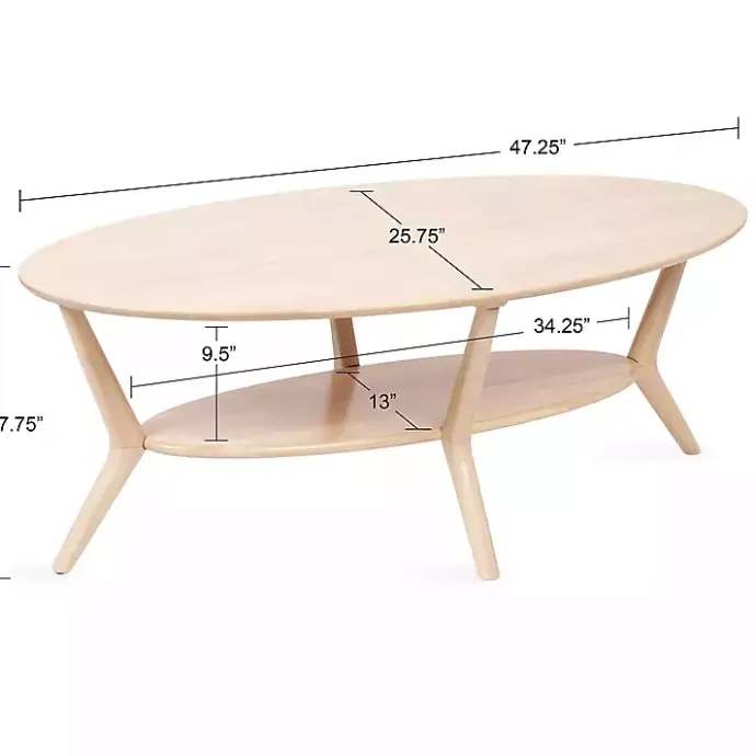 Online Kirklands Home Natural Wood Oval Nile Coffee Table Tan