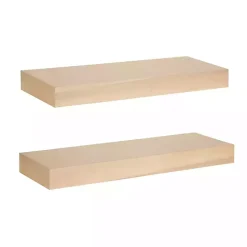 Clearance Kirklands Home Natural Wood 2-pc. Floating Shelves, 24 in.