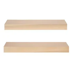 Clearance Kirklands Home Natural Wood 2-pc. Floating Shelves, 24 in.