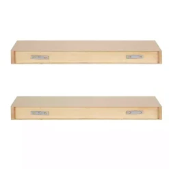 Clearance Kirklands Home Natural Wood 2-pc. Floating Shelves, 24 in.
