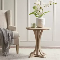 Online Kirklands Home Natural Wood Pedestal Martha Stewart Accent Table