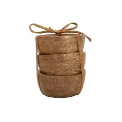 Best Kirklands Home Natural Wood Pinch Bowls, Set of 3 Brown