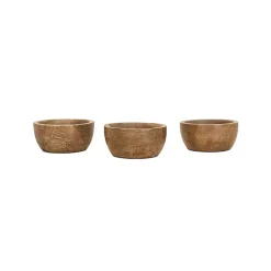 Best Kirklands Home Natural Wood Pinch Bowls, Set of 3 Brown