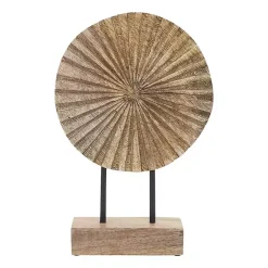 Discount Kirklands Home Natural Wood Pinwheel Figurine Tan