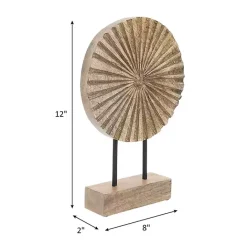 Discount Kirklands Home Natural Wood Pinwheel Figurine Tan
