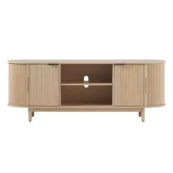 Sale Kirklands Home Natural Wood Reeded Oval TV Sd Tan