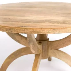 Outlet Kirklands Home Natural Wood Round Dori Coffee Table Tan