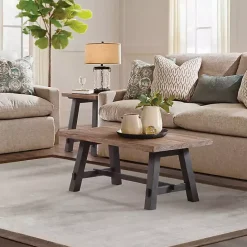 Clearance Kirklands Home Natural Wood Sawhorse Coffee Table, 42x24 in. Tan