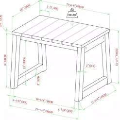 Hot Kirklands Home Natural Wood Slatted Box Leg Outdoor Side Table Tan