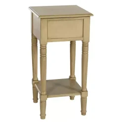 Discount Kirklands Home Natural Wood Square Hampton Accent Table Tan