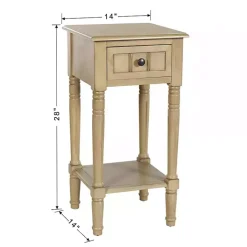 Discount Kirklands Home Natural Wood Square Hampton Accent Table Tan