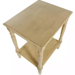 Sale Kirklands Home Natural Wood Sybil Accent Table Tan
