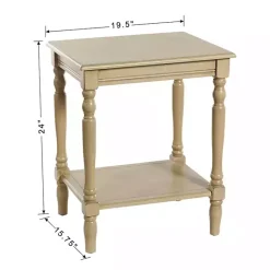 Sale Kirklands Home Natural Wood Sybil Accent Table Tan