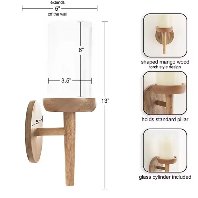 Best Kirklands Home Natural Wood Torch Sconce