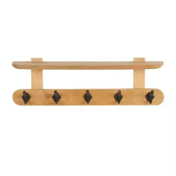 Clearance Kirklands Home Natural Wood Wall Shelf with Hooks