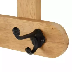 Clearance Kirklands Home Natural Wood Wall Shelf with Hooks